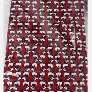 NWT Tailorbyrd Red Kissing Dog Print 100% Silk Neck Tie